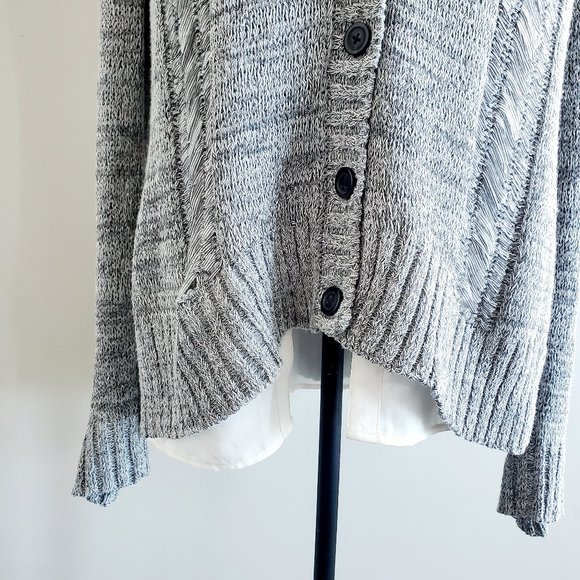 GUESS Knit Layered Wool Cardigan - Picture 2 of 11